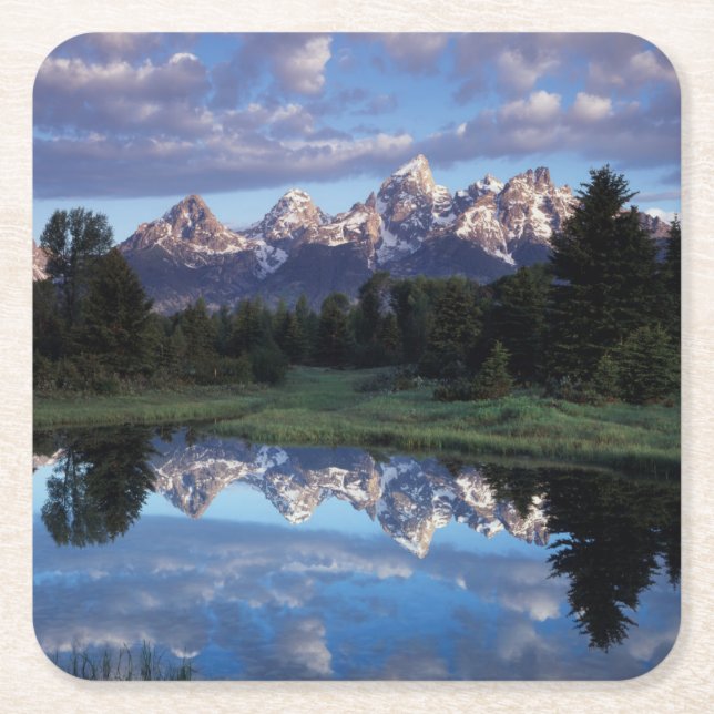 Posavasos Cuadrado De Papel Wyoming, Parque Nacional Grand Teton 4 (Anverso)