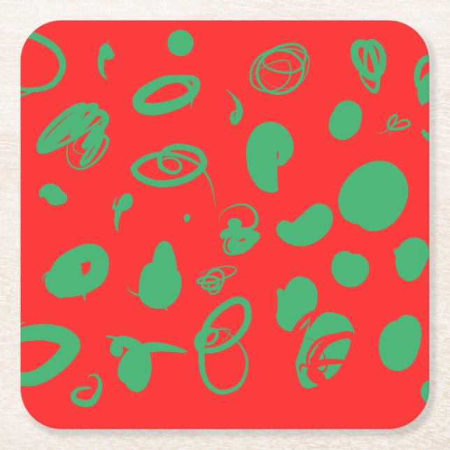 Posavasos Cuadrado De Papel x-mas rojos (Anverso)