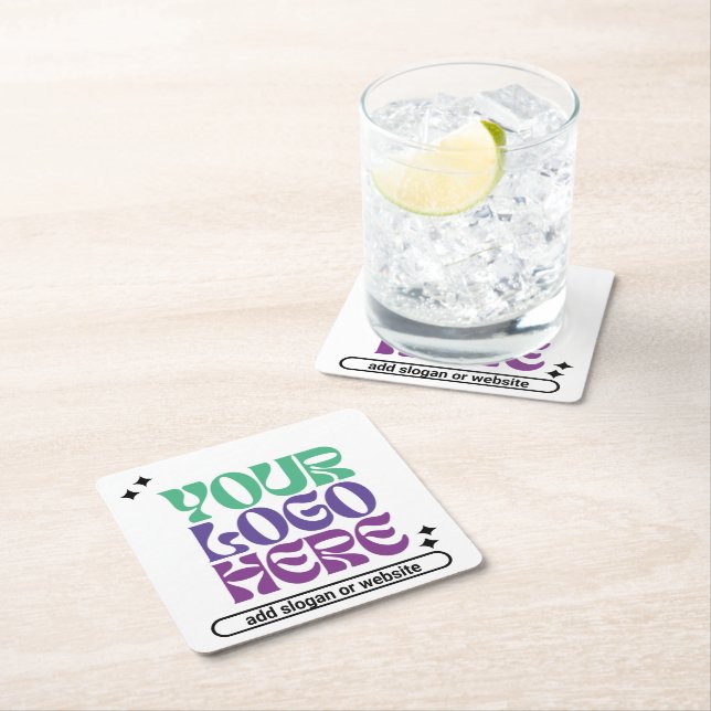 Posavasos Cuadrado De Papel Y2k Business Logo Retrowave Cute Stars (In situ)