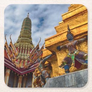 Posavasos Cuadrado De Papel Yaksha en Wat Phra Kaeo