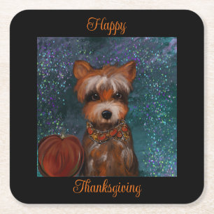 POSAVASOS CUADRADO DE PAPEL YORKIE