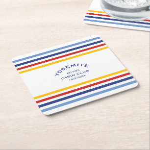 Posavasos Cuadrado De Papel Yosemite Cabina Club Personalizado Escudo Park Str
