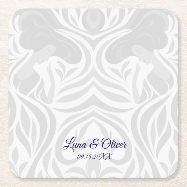 Posavasos Cuadrado De Papel Yumeji Hirado Woman Art Coaster (Anverso)