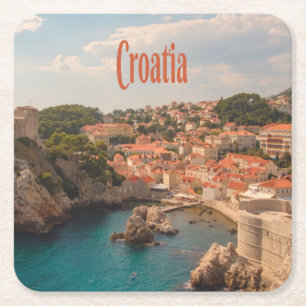 Posavasos Cuadrado De Papel Zagreb de Croacia