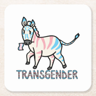 Posavasos Cuadrado De Papel Zebra transgénero