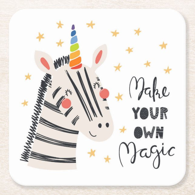 Posavasos Cuadrado De Papel Zebri-maíz de la inspiración (Anverso)