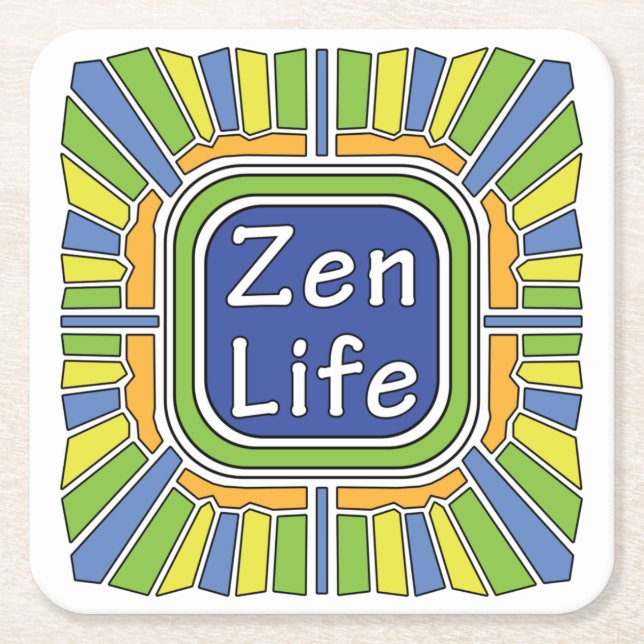 Posavasos Cuadrado De Papel Zen Life para mí (Anverso)