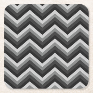 Posavasos Cuadrado De Papel Zigzag retro Chevron del modelo