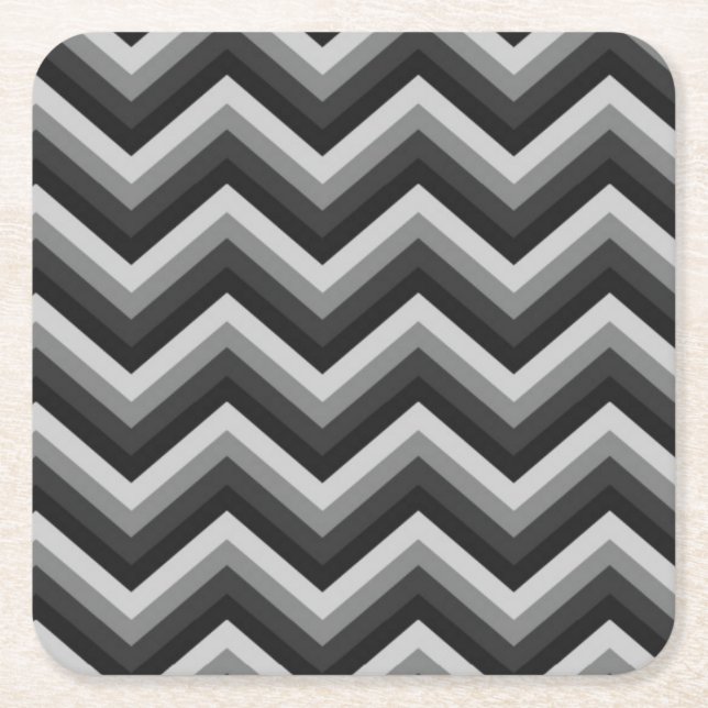 Posavasos Cuadrado De Papel Zigzag retro Chevron del modelo (Anverso)