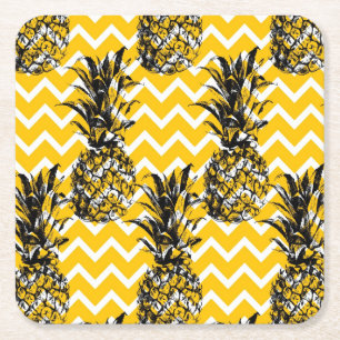Posavasos Cuadrado De Papel Zigzags de piña
