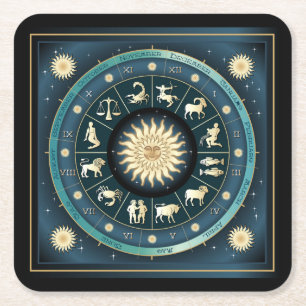 Posavasos Cuadrado De Papel Zodiac
