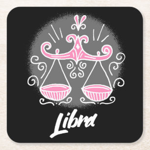 Posavasos Cuadrado De Papel Zodiac Libra