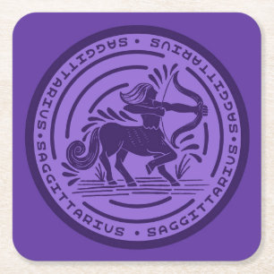 Posavasos Cuadrado De Papel Zodiac Sagittarius