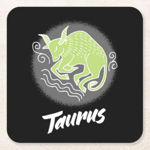 Posavasos Cuadrado De Papel Zodiac Taurus