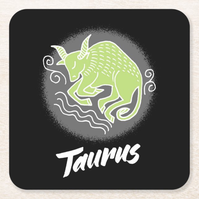 Posavasos Cuadrado De Papel Zodiac Taurus (Anverso)