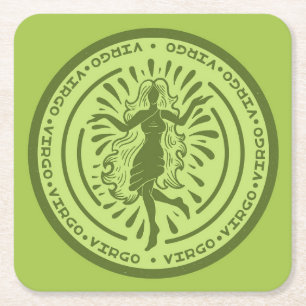 Posavasos Cuadrado De Papel Zodiac Virgo