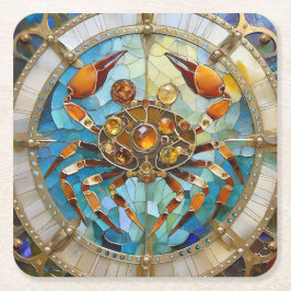 Posavasos Cuadrado De Papel Zodiaco - Cáncer El Cangrejo