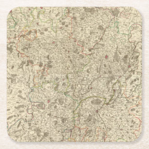 Posavasos Cuadrado De Papel Zonas urbanas de Francia 2