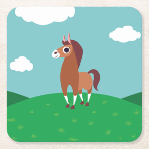 Posavasos Cuadrado De Papel Zora el caballo