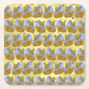 Posavasos Cuadrado De Papel Zorro llamado Dice