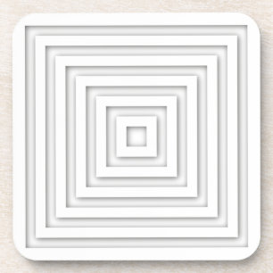 Posavasos Cuadrado Geométrico Blanco