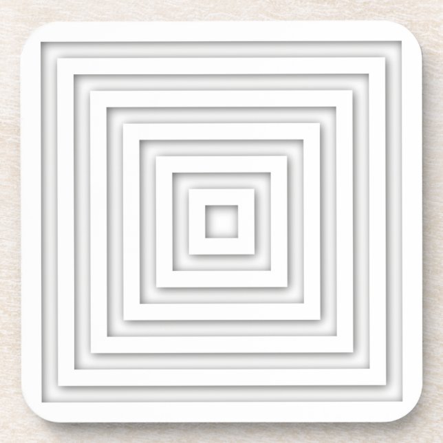 Posavasos Cuadrado Geométrico Blanco (Frente)