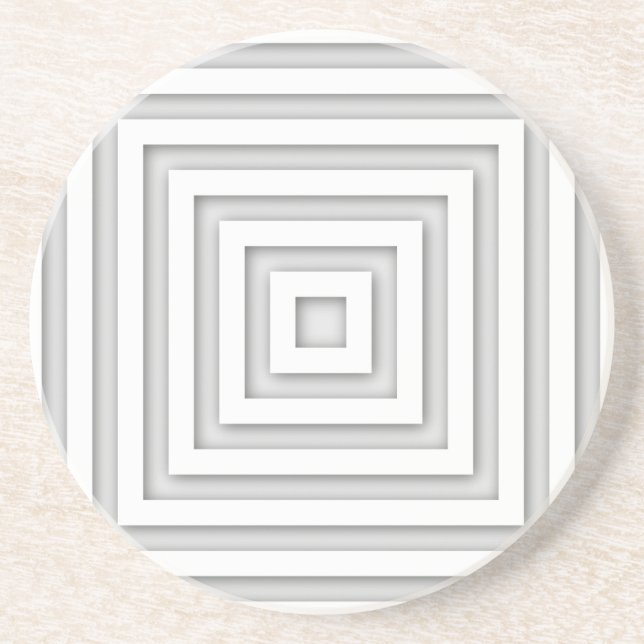 Posavasos Cuadrado Geométrico Blanco (Frente)