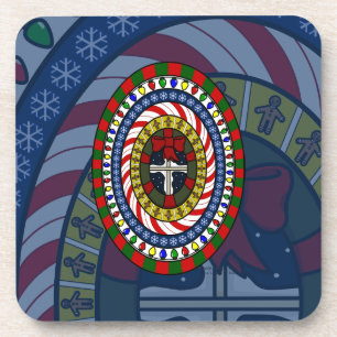 Posavasos cuadrado navideño juguetón