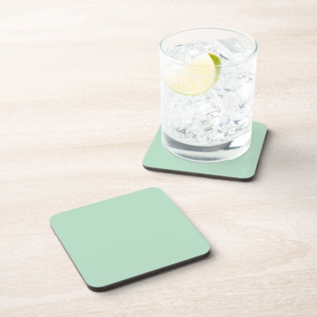 Posavasos Cuadrado Verde Menta Moderno (Lado Derecho)