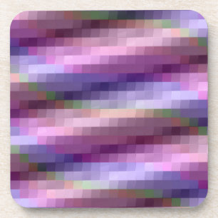 Posavasos Cuadrados abstractos en morado, rosa y azul