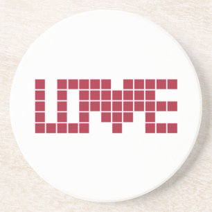 Posavasos Cuadrados de amor rojos lindos lettres