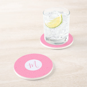 Posavasos Cuadrados ondulados rosados claros inicial persona