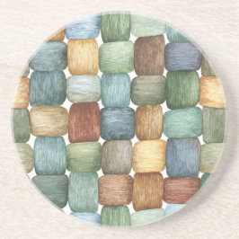 Posavasos Cuadrados Verde Marrón Azul Amarillo  