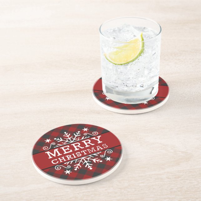 Posavasos Cuadro de Navidad copo de nieve  (Lado)