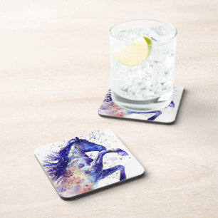 Posavasos Cuadros artísticos acuarela salpicadura pintura az