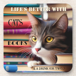 Posavasos Cuadros Bellas Artes Cat Booze Coaster