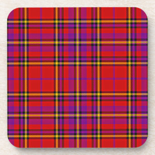 Posavasos Cuadros Tartán Rojo Patrón Cuadriculado Swahili-54