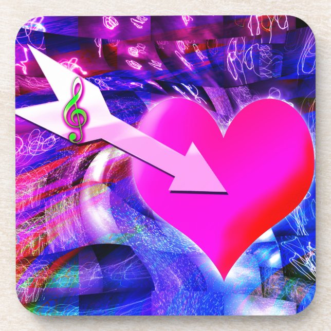 Posavasos Cuando la flecha musical apunta al corazón (Frente)