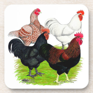 Posavasos Cuarteto de gallos de raza pesada