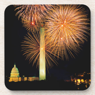 Posavasos Cuarto de julio, exhibición del fuego artificial,
