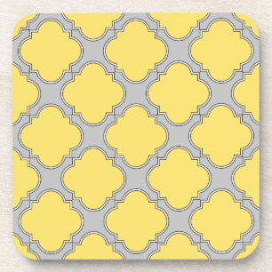 Posavasos Cuatrefoil amarillo y gris