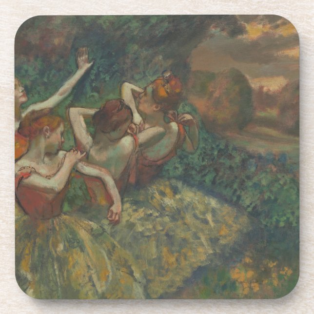 Posavasos Cuatro bailarinas de Edgar Degas, Bella Artes de b (Frente)