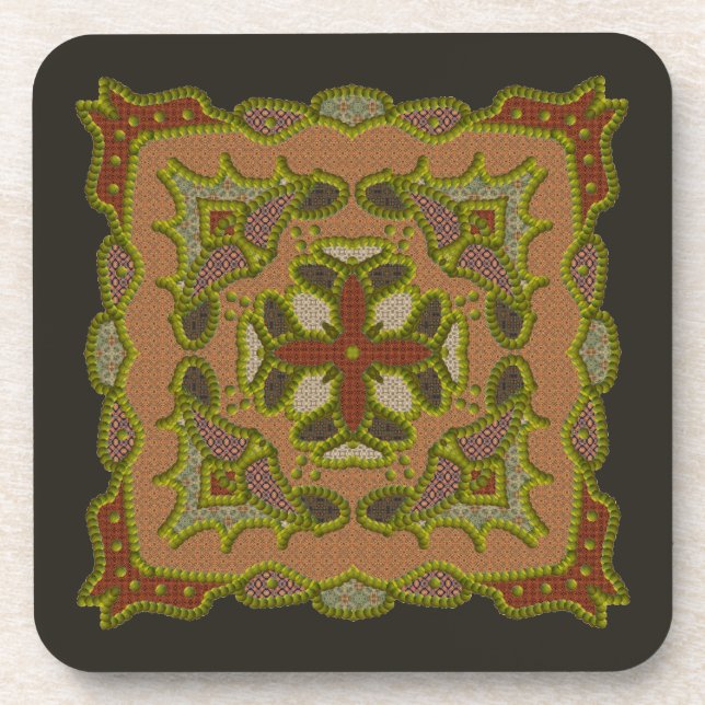 Posavasos Cuatro echaron a un lado mandala moldeada (Frente)