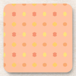 Posavasos Cuatro esquinas Peach Yellow Tiled Pattern