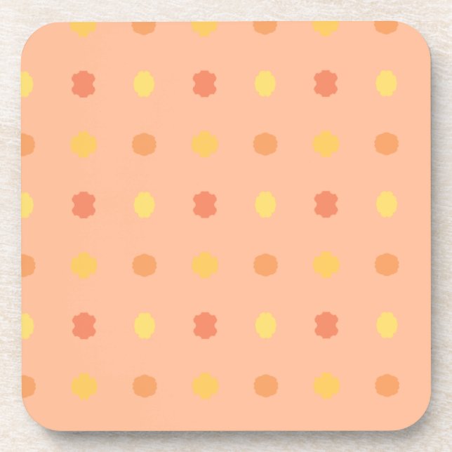 Posavasos Cuatro esquinas Peach Yellow Tiled Pattern (Frente)