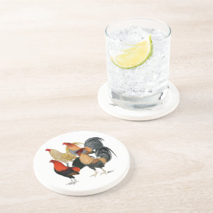 Posavasos Cuatro gallos de pelea