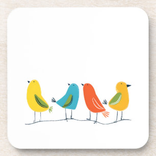Posavasos Cuatro pájaros de diferentes plumas se juntan