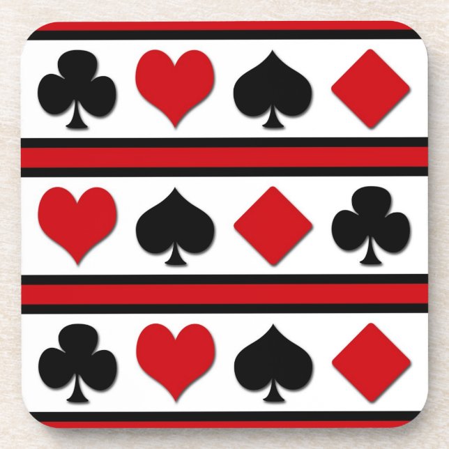 Posavasos Cuatro trajes de cartas (Frente)
