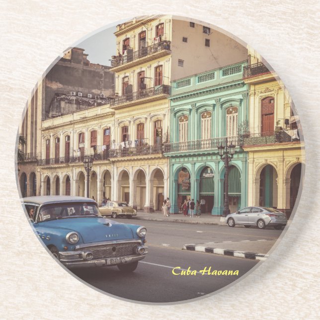 Posavasos Cuba La Habana Vintage Classic Car Cityscape (Frente)