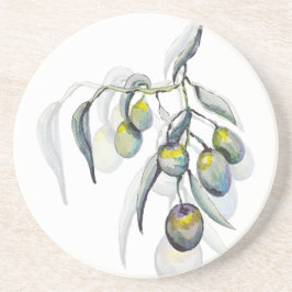 Posavasos Cubierta acuática de rama de olivo mágico pintada